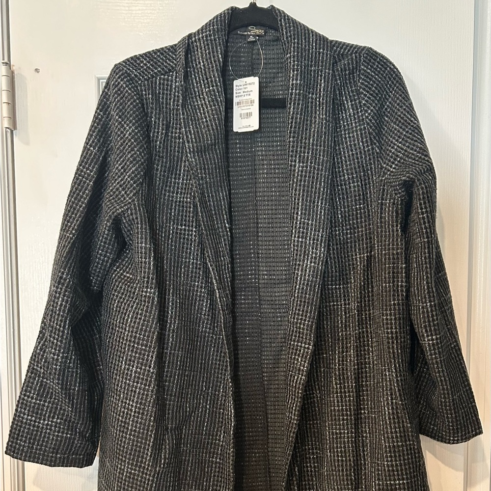 NWT Suzanne Betro Open Front Boucle Duster